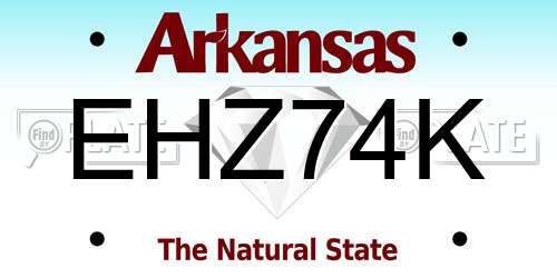 EHZ74K Arkansas License Plate