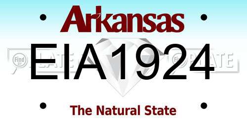 EIA1924 Arkansas License Plate