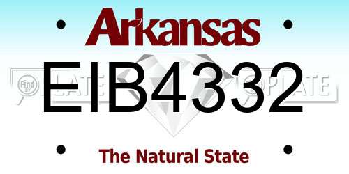 EIB4332 Arkansas License Plate