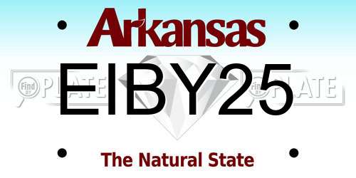 EIBY25 Arkansas License Plate