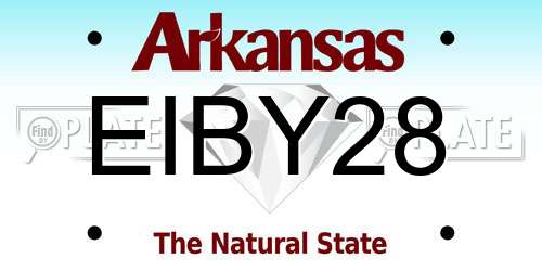 EIBY28 Arkansas License Plate