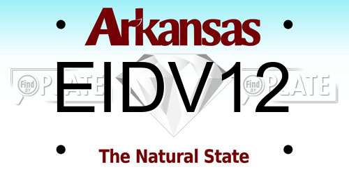 EIDV12 Arkansas License Plate