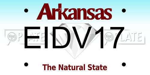 EIDV17 Arkansas License Plate