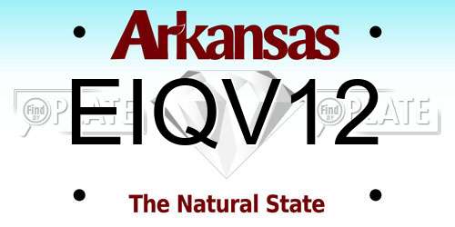 EIQV12 Arkansas License Plate