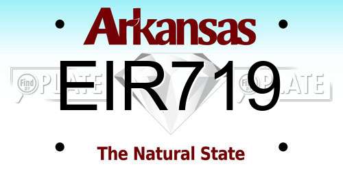 EIR719 Arkansas License Plate