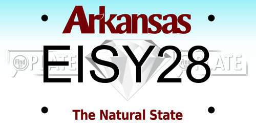 EISY28 Arkansas License Plate