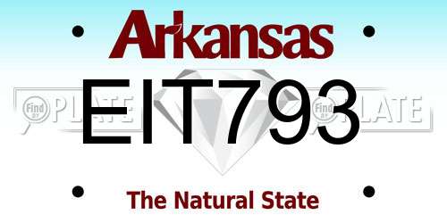 EIT793 Arkansas License Plate