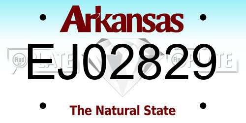 EJ02829 Arkansas License Plate
