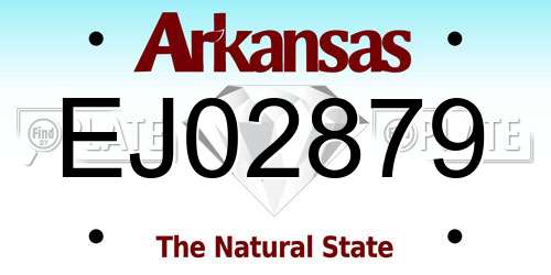 EJ02879 Arkansas License Plate