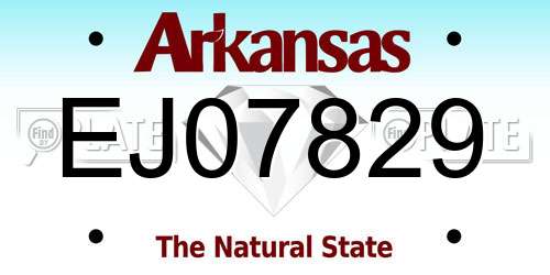 EJ07829 Arkansas License Plate