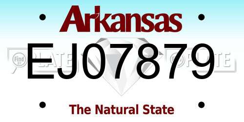 EJ07879 Arkansas License Plate
