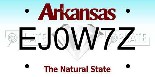 EJ0W7Z Arkansas License Plate