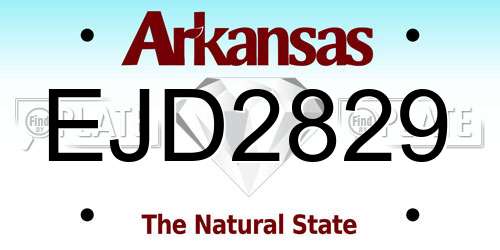 EJD2829 Arkansas License Plate