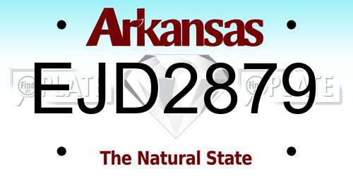 EJD2879 Arkansas License Plate