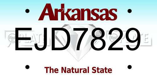 EJD7829 Arkansas License Plate