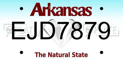 EJD7879 Arkansas License Plate