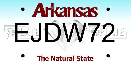 EJDW72 Arkansas License Plate