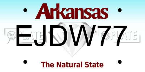EJDW77 Arkansas License Plate