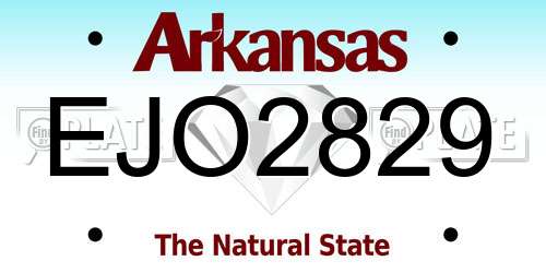 EJO2829 Arkansas License Plate