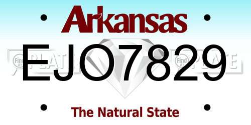 EJO7829 Arkansas License Plate