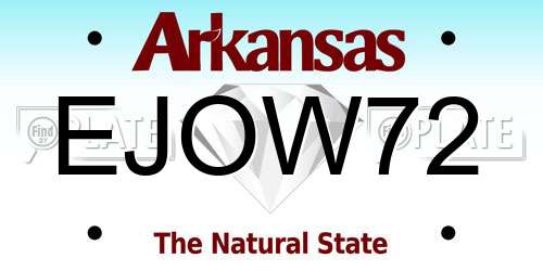 EJOW72 Arkansas License Plate