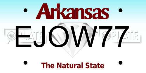 EJOW77 Arkansas License Plate