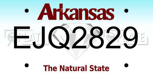 EJQ2829 Arkansas License Plate