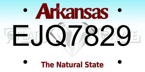 EJQ7829 Arkansas License Plate