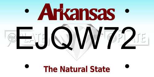 EJQW72 Arkansas License Plate