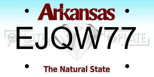 EJQW77 Arkansas License Plate