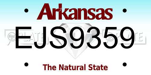 EJS9359 Arkansas License Plate