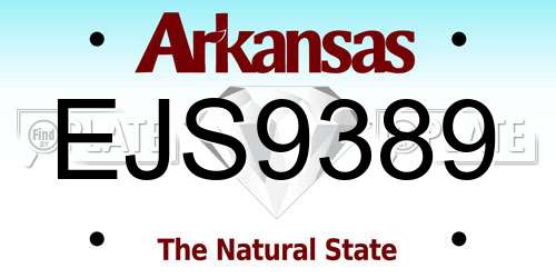 EJS9389 Arkansas License Plate