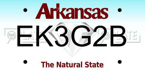 EK3G2B Arkansas License Plate