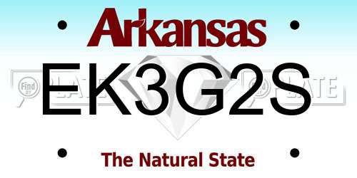 EK3G2S Arkansas License Plate