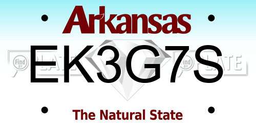 EK3G7S Arkansas License Plate