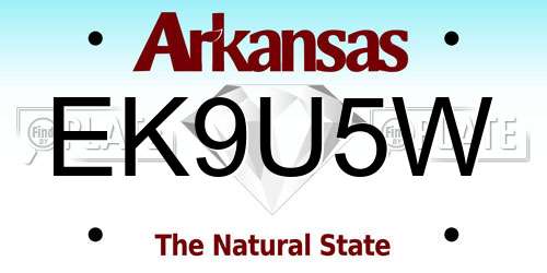 EK9U5W Arkansas License Plate