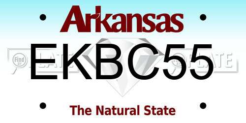 EKBC55 Arkansas License Plate