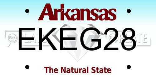 EKEG28 Arkansas License Plate