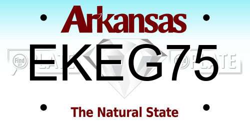 EKEG75 Arkansas License Plate