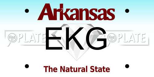 EKG Arkansas License Plate