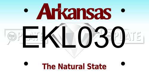 EKL030 Arkansas License Plate
