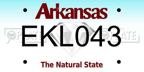 EKL043 Arkansas License Plate
