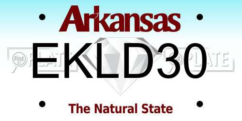 EKLD30 Arkansas License Plate