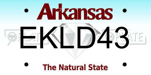 EKLD43 Arkansas License Plate