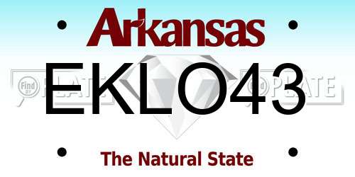 EKLO43 Arkansas License Plate
