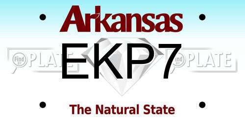 EKP7 Arkansas License Plate