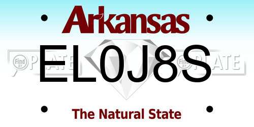 EL0J8S Arkansas License Plate