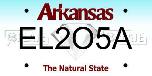 EL2O5A Arkansas License Plate
