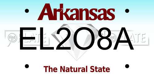 EL2O8A Arkansas License Plate