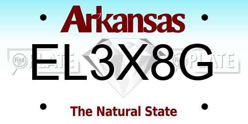EL3X8G Arkansas License Plate